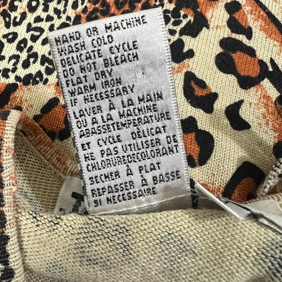 Joseph A. Vintage Silk fine knit sweater leopard animal print size medium womens - Picture 6 of 7